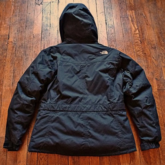 The North Face Women's Hyvent Goose Down Hooded Parka Coat Jacket in Black - Picture 2 of 16
